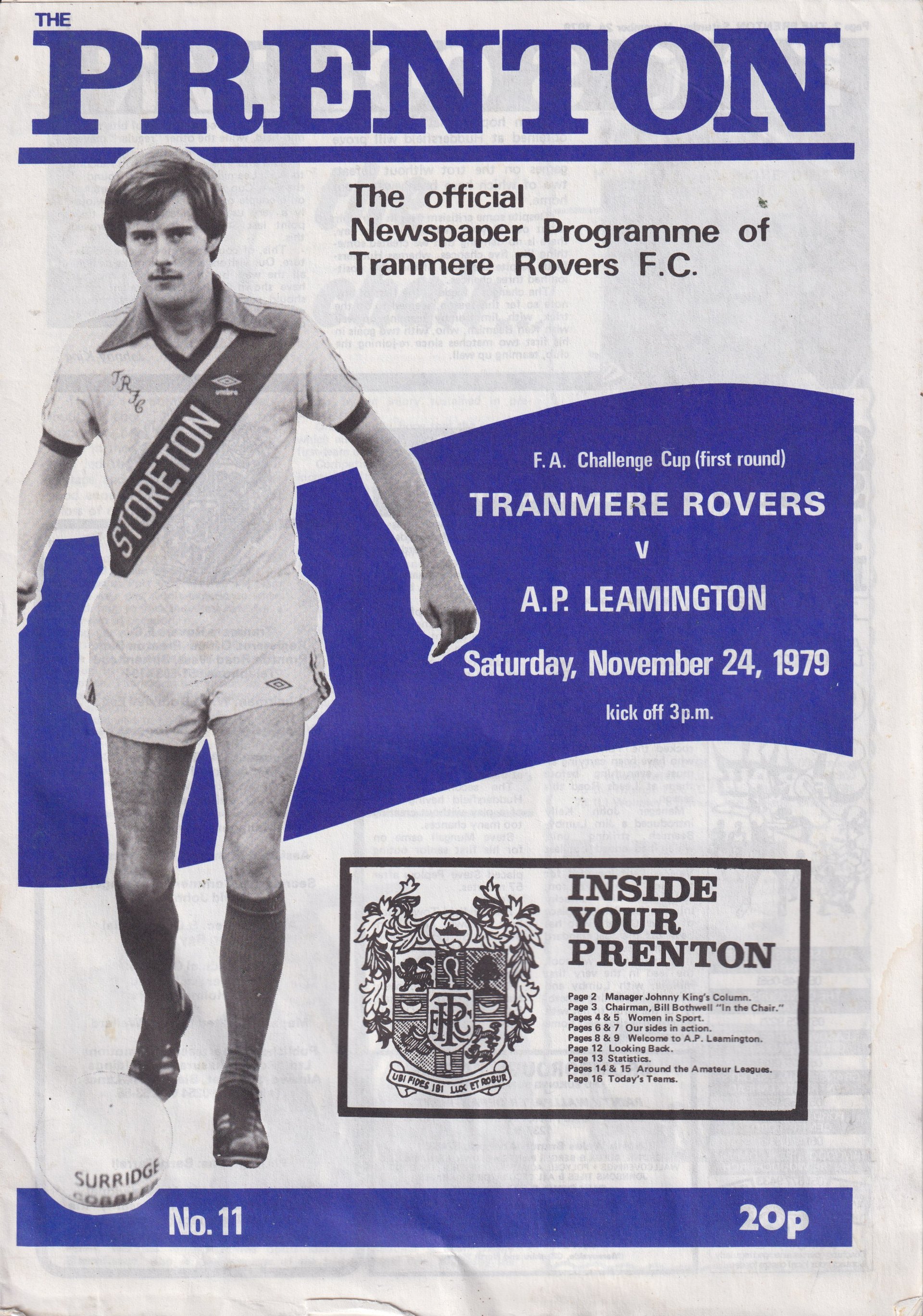 Tranmere Rovers v AP Leamington match programme